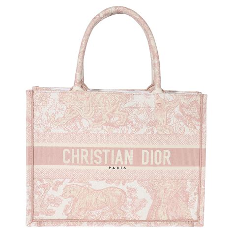 dior large book tote pink